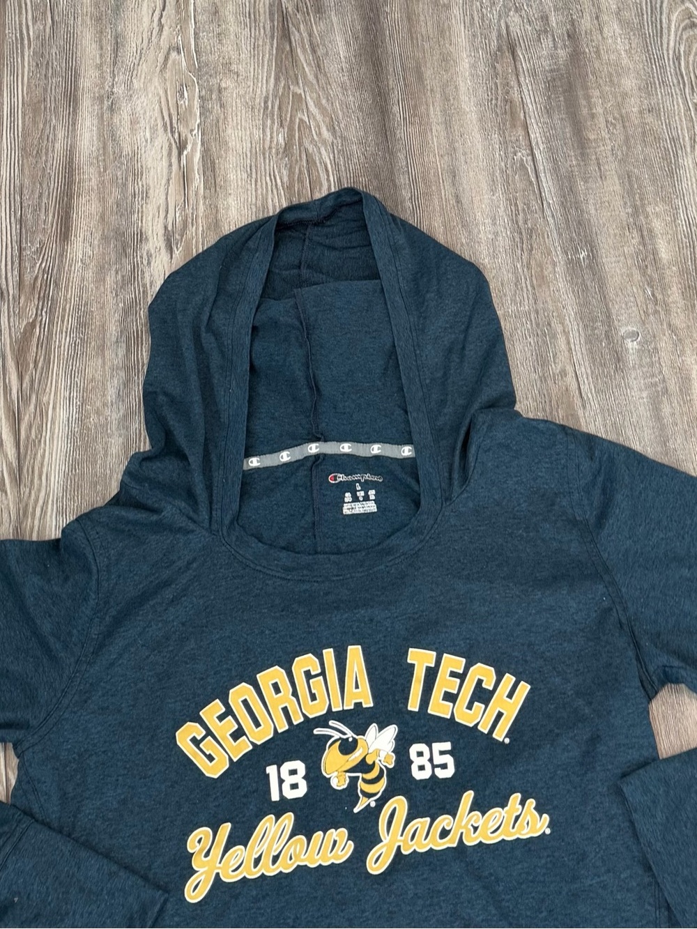 Champion Women’s Georgia Tech Yellow Jackets Blue Lightweight Hoodie size Large - Picture 4 of 5